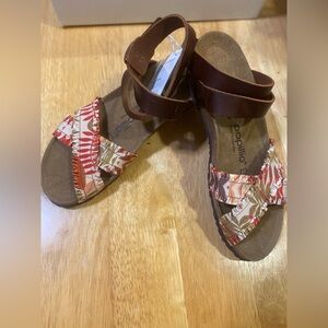Birkenstock Brown and Red Sandals